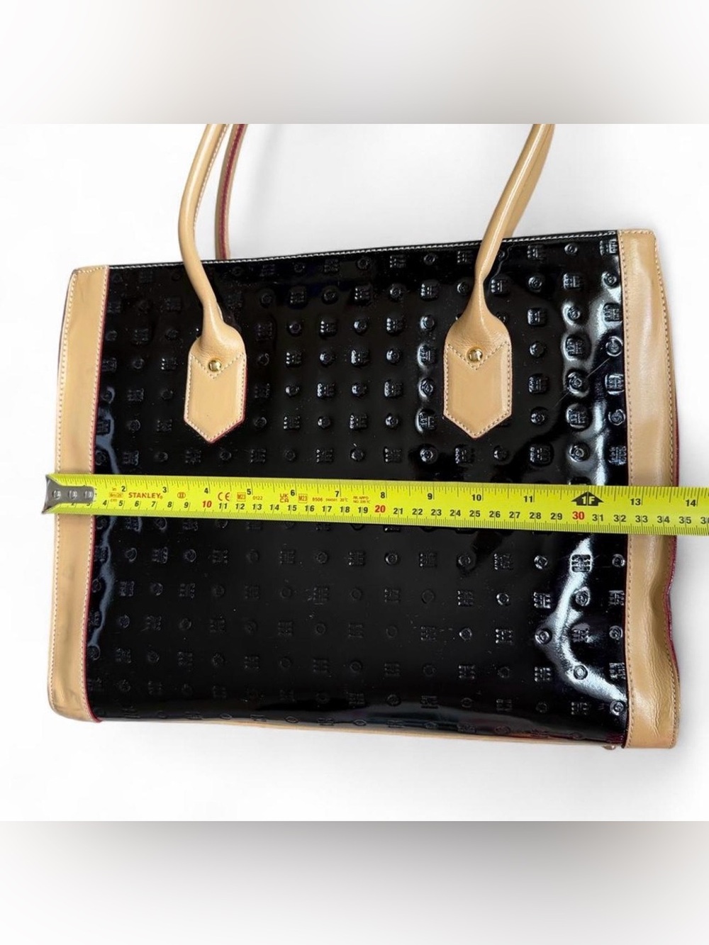 Arcadia Women’s Genuine Patent Leather Tote Bag Shoulder Purse Made in Italy - Picture 12 of 16